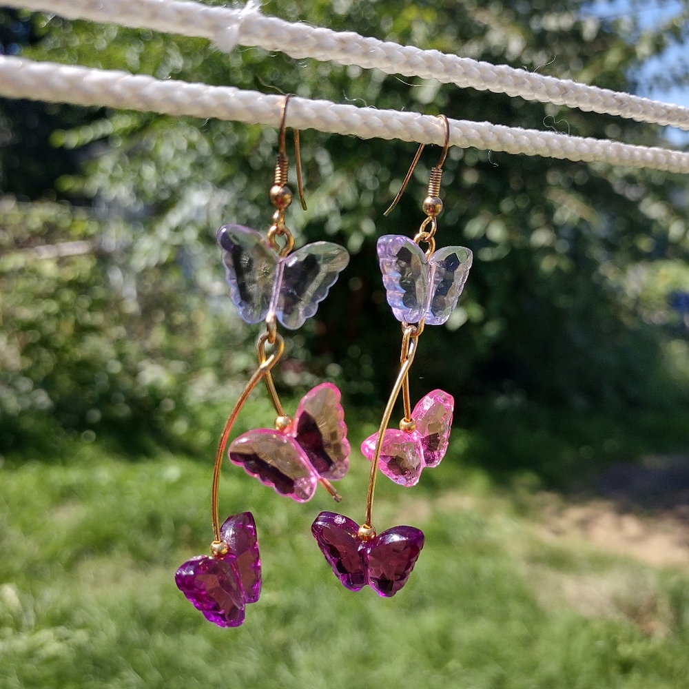Colorful Butterfly Crystal Earrings